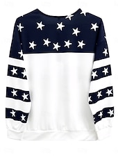  Függetlenség Napja Hazafias Női Pulóver Pulóver Cipzáras Pulóverek Grafikus Csíkos Divat Nem hivatalos Hosszú Ujjú Kerek Nyakú Utca Mindennapi Zippes Nyomtatás Kék Piros Tavasz Ősz Tél