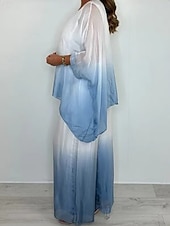 abordables Ensembles chemisiers pour femmes-Femmes Ensembles de Pantalons Haut boléro manche longue Col ras du cou A Ombre Mode Streetwear Quotidien Extérieur Vacances Rose Claire Bleu Ciel Marron Été Coupe Ample