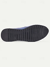 cheap Dress Sneakers-Men's Navy Blue Leather Sneakers – Elegant Design, Perfect for Weddings, Formal Gatherings and Semi-Formal Events