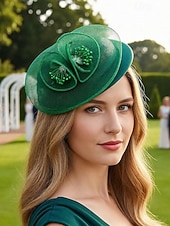 olcso Esküvő ACC-női poliészter kalap, többszínű virágos hálós koktél fejdísz, elegáns vintage stílus esküvőkre, esti vacsorákra, kerti partikra, versenyekre és hivatalos rendezvényekre