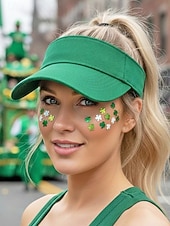 preiswerte Zubehör-Damen-Visierkappe aus Polyester mit verstellbarem Schirm, in verschiedenen Farben erhältlich, perfekt für den St. Patrick's Day und sportliche Aktivitäten im Alltag.