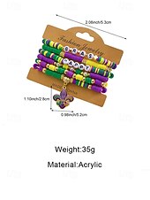 お買い得  アクセサリー-女性用アクリルブレスレットセット、マルチパターンデザイン、マルディグラテーマ、カーニバルやお祭りに最適