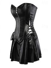 cheap Dresses-Medieval Renaissance Steampunk Dress Corset Pirate Fancy Dress Women's Pirate Fantasy Halloween Carnival Performance LARP Ren Faire Adults' Dress