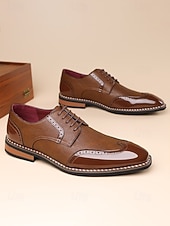 cheap Derby Shoes-Men's Brown Brogue Shoes – Classic and Elegant Design for Formal Occasions and Weddings