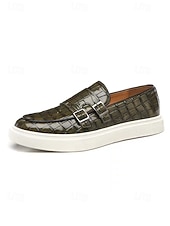 tanie Loafery-modne, zielone trampki męskie ze sztucznej skóry – nowoczesne i stylowe buty wsuwane na śluby i eleganckie wyjścia