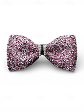 Недорогие Свадьба ACC-Мужской галстук-бабочка из полиэстера с блестками и кристаллами, доступен в нескольких цветах, идеально подходит для свадеб и вечерних мероприятий.