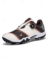 Χαμηλού Κόστους Ανδρικά Παπούτσια Γκολφ-Ανδρικά κόκκινα και μαύρα παπούτσια γκολφ – υψηλής ποιότητας συνθετικό δέρμα, αδιάβροχα, ιδανικά για γκολφ και ενεργό τρόπο ζωής σε εξωτερικούς χώρους