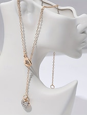 cheap Valentine's Day-Women's Heart Pendant Necklace, Gold Plated Alloy with Crystal Detailing, Perfect for Valentine's Day Gifts, Weddings &amp; Everyday Wear