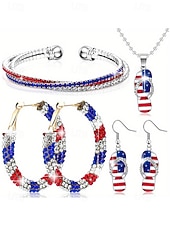  Vereinigte Staaten 250. Jubiläum Damen thematische Acryl Ohrringe – Mehrere Designs Rot Weiß und Blau perfekt für den Unabhängigkeitstag und US-Feierlichkeiten