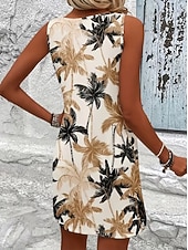 Χαμηλού Κόστους Floral φορέματα-Γυναικεία Φόρεμα μέχρι το γόνατο Καθημερινό φόρεμα Φόρεμα σε γραμμή Α Floral φόρεμα Καλοκαιρινό φόρεμα Στυλάτο Καθημερινό Ημερομηνία Κανονικό Φλοράλ Αμάνικο Λαιμόκοψη V Λαιμός σέσουλα