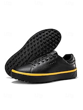 cheap Men's Golf Shoes-Men's White Golf Shoes, Lightweight Breathable Upper, Cushioned Grip Sole, Clean Sport Style for Golfers &amp; Outdoor Play