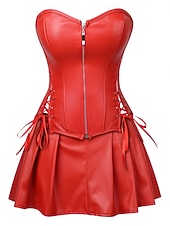 cheap Dresses-Medieval Renaissance Steampunk Dress Corset Pirate Fancy Dress Women's Pirate Fantasy Halloween Carnival Performance LARP Ren Faire Adults' Dress