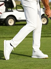 voordelige Heren Golf Schoenen-Rode en witte golfschoenen voor heren, ademend bovenwerk met gripvaste buitenzool, lichtgewicht en comfortabel, ideaal voor golfers en buitensporters.