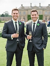 preiswerte Hochzeit ACC-Anstecknadel aus Polyester mit Blumenmuster für Herren, mehrfarbige Stoffblume, eleganter minimalistischer Stil für Trauzeugen, Hochzeiten, formelle Abendessen, Bankette und Abendveranstaltungen