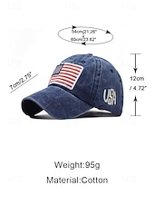 billige Tilbehør-United States 250th Anniversary Menns Brodert USA Baseball Cap Justerbar Caps i bomull Flerfarget Patriotisk Flaggbdesign USA Uavhengighetsdag Festivaler og Hverdagscasual