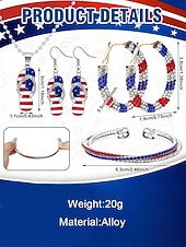  Vereinigte Staaten 250. Jubiläum Damen thematische Acryl Ohrringe – Mehrere Designs Rot Weiß und Blau perfekt für den Unabhängigkeitstag und US-Feierlichkeiten