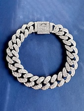 billiga Herrsmycken-Herrarmband i legeringskedja med alfabetets initialer – personligt kristallbesatt armband för alla hjärtans dag, bröllop och presenter