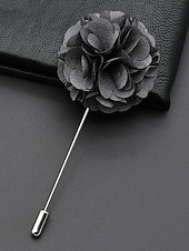 preiswerte Hochzeit ACC-Anstecknadel aus Polyester mit Blumenmuster für Herren, mehrfarbige Stoffblume, eleganter minimalistischer Stil für Trauzeugen, Hochzeiten, formelle Abendessen, Bankette und Abendveranstaltungen