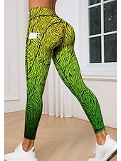 economico Leggings e collant da yoga-Per donna leggings da pilates Pantaloni fitness Leggings da palestra Tasche Bollo Tasche Laterali Pilates Palestra Allenamento in Palestra Pantaloni Collant Leggings Gradiente di Colore Leopardato