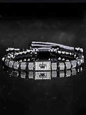 お買い得  結婚 ACC-メンズステンレススチールブレスレット、ゴールド、シルバー、ブラックカラー、輝く石が付いたクラウンデザイン、結婚式、カジュアルな日常着、ファッションジュエリーに最適