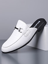 billiga Loafers-Röda slip-on loafers för män, krokodilpräglad ovandel, rygglös mule-design, elegant smart casual-stil för strandbröllop, trädgårdsceremonier och sommarevenemang