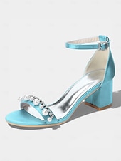 halpa Morsian-Naisten norsunluunväriset kristallipalikkakorkosandaalit, elegantit nilkkaremmillä varustetut hääkengät moderneihin kaupunkihäihin