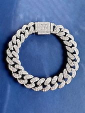 billiga Herrsmycken-Herrarmband i legeringskedja med alfabetets initialer – personligt kristallbesatt armband för alla hjärtans dag, bröllop och presenter