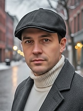 voordelige Herenhoeden-Heren suède platte pet in diverse kleuren, klassieke newsboy-pet, comfortabel en stijlvol, perfect voor casual en semi-formele gelegenheden.