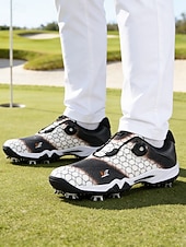 Χαμηλού Κόστους Ανδρικά Παπούτσια Γκολφ-Ανδρικά κόκκινα και μαύρα παπούτσια γκολφ – υψηλής ποιότητας συνθετικό δέρμα, αδιάβροχα, ιδανικά για γκολφ και ενεργό τρόπο ζωής σε εξωτερικούς χώρους