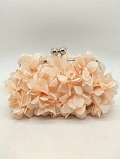 cheap Wedding Accessories-Women's Polyester Floral Clutch Bag with Short Chain Strap, Elegant 3D Petal Design, Multicolor Options, Lightweight Evening Handbag, Perfect for Weddings, Parties &amp; Formal Events