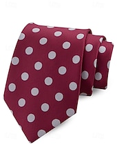 cheap Wedding Accessories-Men's Polyester Polka Dot Necktie, Multi-Color Classic Dot Pattern Tie, Elegant Slim Style for Groomsmen, Weddings, Formal Dinners, Banquets &amp; Business Events