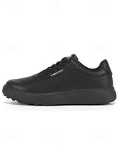 voordelige Heren Golf Schoenen-Witte golfschoenen voor heren zonder spikes, ademend bovenwerk, stabiele gripzool, minimalistische sportstijl voor golfbanen en casual gebruik.