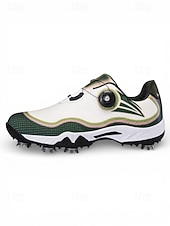 cheap Men's Golf Shoes-Men's Red and White Golf Shoes with Shock Absorption, Comfortable Footwear for Golf &amp; Active Lifestyles