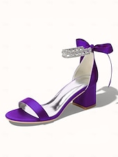 economico sposa-sandali da donna con tacco a blocco color argento, scarpe da sposa aperte con cinturino alla caviglia in cristallo per matrimoni in chiesa