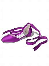 baratos Dama de honra-Sapatilhas femininas multicoloridas de cetim com amarração no tornozelo, elegantes sapatos de bico fino para damas de honra em casamentos ao ar livre no gramado.