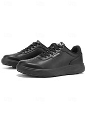 voordelige Heren Golf Schoenen-Witte golfschoenen voor heren zonder spikes, ademend bovenwerk, stabiele gripzool, minimalistische sportstijl voor golfbanen en casual gebruik.