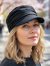 tanie Kapelusze damskie-damska czapka plisowana z poliestru – wiele kolorów, swobodny styl, idealna do noszenia na co dzień i w podróży