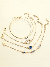 tanie Walentynki-Zestaw bransoletek z zawieszkami w kształcie serca dla kobiet, wielokolorowe bransoletki ze stopu z kryształkami, elegancka i romantyczna biżuteria dla kobiet, idealna na walentynki, na co dzień, na randkę i do codziennych stylizacji