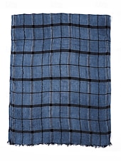 economico Cravatte e papillon da uomo-sciarpa a quadri in cotone e lino da uomo – vari colori, leggera e traspirante – perfetta per l'uso quotidiano casual