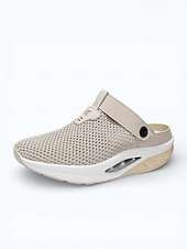 preiswerte Damen-Sneaker-Damen Lässig Täglich Innen Plateau Runde Zehe Sportlich Lässig Kunstleder Netz Schwarz Rosa Beige