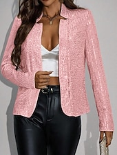 Χαμηλού Κόστους casual μπουφάν-Γυναικεία Μπλέιζερ Casual Jacket Άνετο Κουρελού Πούλιες Μοντέρνα Καθημερινό Συμπαγές Χρώμα Causal Πάρτι Καθημερινά Ρούχα Εξόδου Κοντό Όρθιος Γιακάς Κανονικό Μακρυμάνικο Εξωτερικά ενδύματα