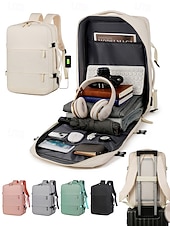 economico Zaini per Università-Zaino da viaggio unisex in nylon, borsa da viaggio multicolore di grande capacità con porta di ricarica USB e custodia per bagagli, stile moderno e minimalista per lavoro, viaggi d'affari, viaggi e spostamenti quotidiani
