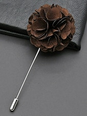 preiswerte Hochzeit ACC-Anstecknadel aus Polyester mit Blumenmuster für Herren, mehrfarbige Stoffblume, eleganter minimalistischer Stil für Trauzeugen, Hochzeiten, formelle Abendessen, Bankette und Abendveranstaltungen