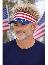 abordables Accessoires-Casquette à visière Drapeau Américain Étoiles et rayures Rétro Vintage Drôle Patriotique 1776-2026 pour Unisexe Adulte Impression 3D  pour Jour de l'Indépendance / 4 Juillet 4 Juillet Extérieur