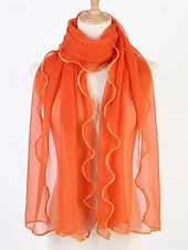 baratos Lenços Femininos-Lenço feminino leve em poliéster – várias cores, design macio e elegante, ideal para férias e uso casual no dia a dia.