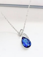 Недорогие Свадьба ACC-Женский ювелирный набор из сплава и циркона – элегантное колье и серьги в форме капли, доступны в нескольких цветах, идеально подходят для свадеб и вечерних мероприятий.