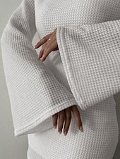 Χαμηλού Κόστους Φορέματα Αποφοίτησης-Γυναικεία Μίνι φόρεμα Λευκό φόρεμα Φόρεμα αποφοίτησης Φόρεμα Bodycon Κομψό Μοντέρνα Μανίκι Flare Cuff ΕΞΩΤΕΡΙΚΟΥ ΧΩΡΟΥ Διακοπές Εξόδου Κανονικό Σκέτο Μακρυμάνικο Στρογγυλή Ψηλή Λαιμόκοψη Μαύρο Λευκό