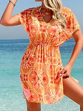 Χαμηλού Κόστους Ολόσωμα μαγιό-Γυναικεία Μαγιό Ενα κομμάτι Μαγιό Μονοκίνι Μαγιό Έλεγχος κοιλιάς Ψηλή Μέση Λεπτό Εξώπλατο Διακοπές Ρούχα παραλίας Φλοράλ Λεοπάρ Λαιμόκοψη V Αμάνικο Κοντομάνικο Μαγιό