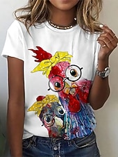 abordables Camiseta de Animales-Mujer Camiseta Estampado Graphic Animal Mariposa Vintage Elegante Básico Manga Corta Cuello Barco Escote Redondo Tops regulares Diario Fin de semana Azul Piscina blanco rojo Negro Blanco Amarillo