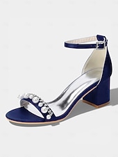 halpa Morsian-Naisten norsunluunväriset kristallipalikkakorkosandaalit, elegantit nilkkaremmillä varustetut hääkengät moderneihin kaupunkihäihin